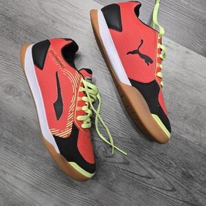 Puma Red and Neon Green Indoor Training Shoes